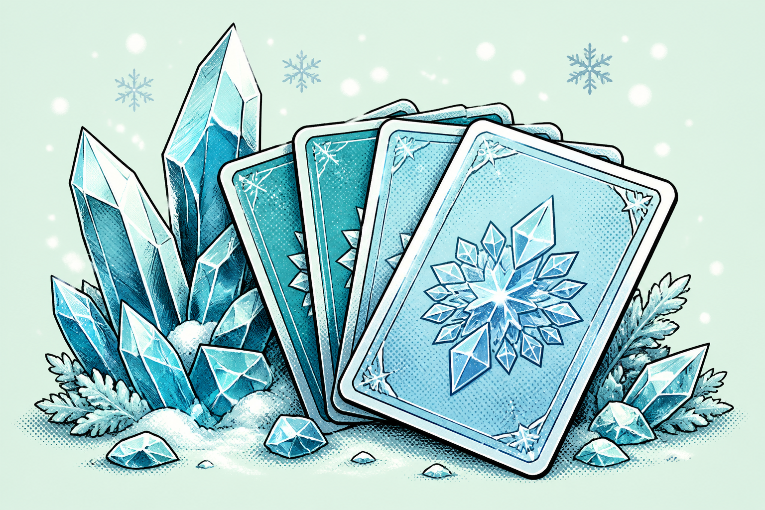 Frost cards and ice crystal props